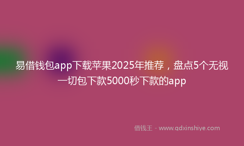 易借钱包app下载苹果2025年推荐，盘点5个无视一切包下款5000秒下款的app