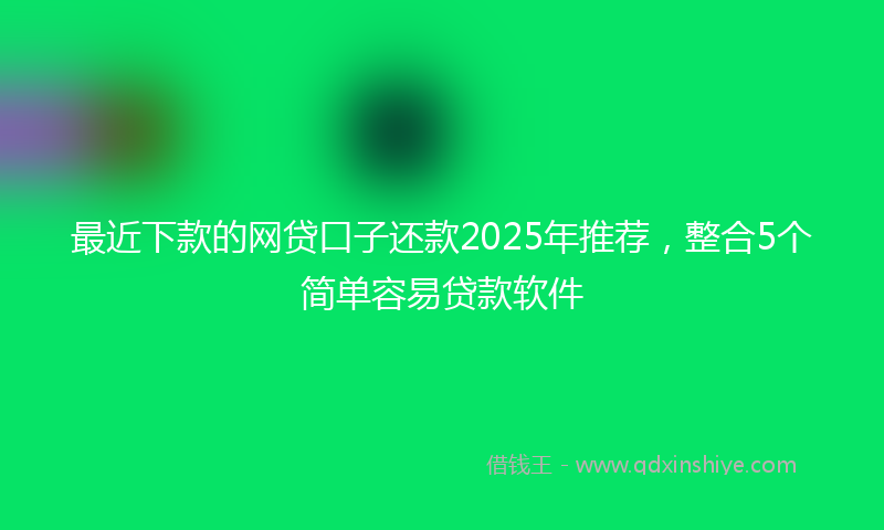 最近下款的网贷口子还款2025年推荐，整合5个简单容易贷款软件