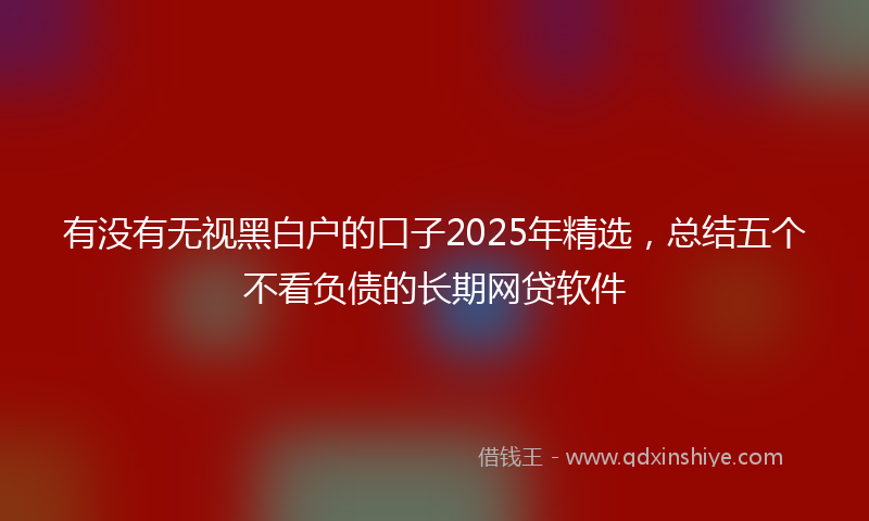 有没有无视黑白户的口子2025年精选，总结五个不看负债的长期网贷软件