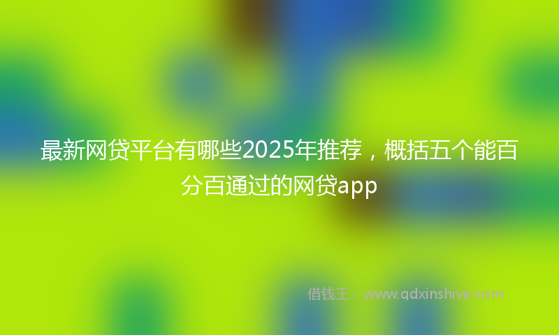 最新网贷平台有哪些2025年推荐，概括五个能百分百通过的网贷app