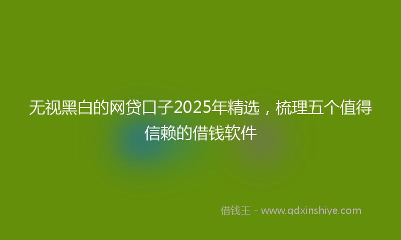 无视黑白的网贷口子2025年精选，梳理五个值得信赖的借钱软件