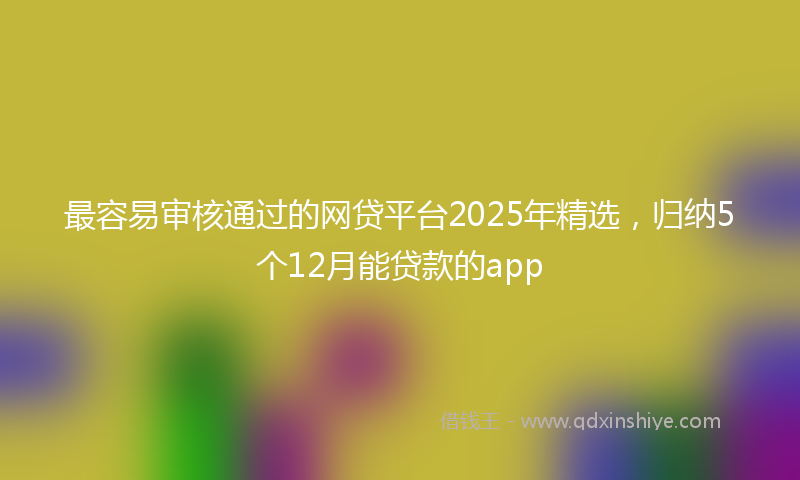 最容易审核通过的网贷平台2025年精选，归纳5个12月能贷款的app