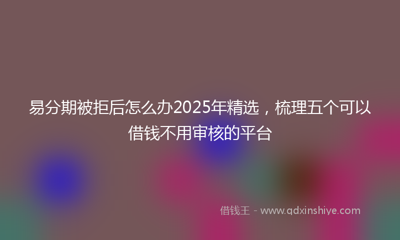 易分期被拒后怎么办2025年精选，梳理五个可以借钱不用审核的平台