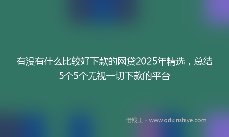 有没有什么比较好下款的网贷2025年精选，总结5个5个无视一切下款的平台