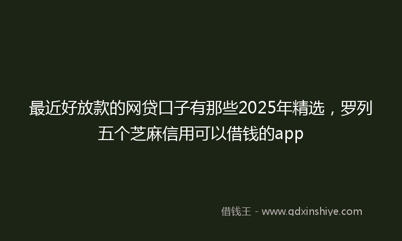最近好放款的网贷口子有那些2025年精选，罗列五个芝麻信用可以借钱的app