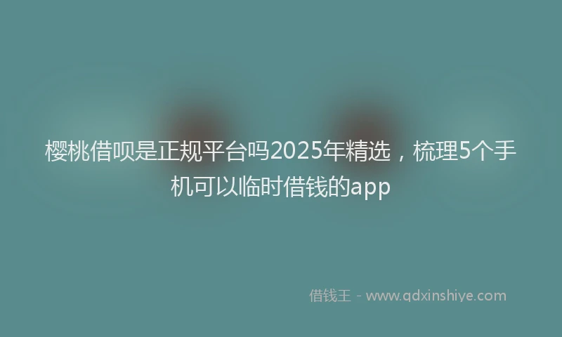 樱桃借呗是正规平台吗2025年精选，梳理5个手机可以临时借钱的app