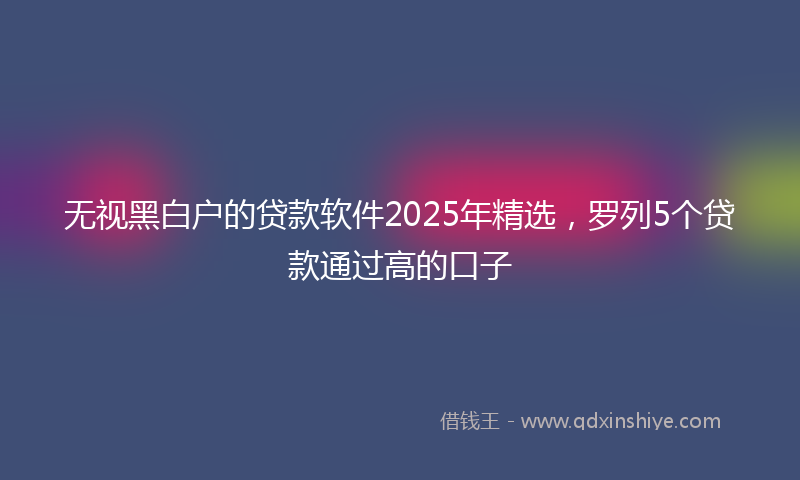 无视黑白户的贷款软件2025年精选，罗列5个贷款通过高的口子