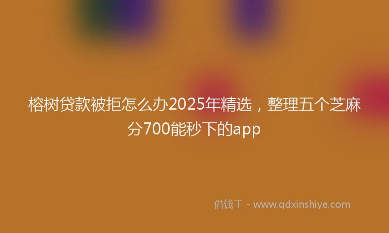 榕树贷款被拒怎么办2025年精选，整理五个芝麻分700能秒下的app