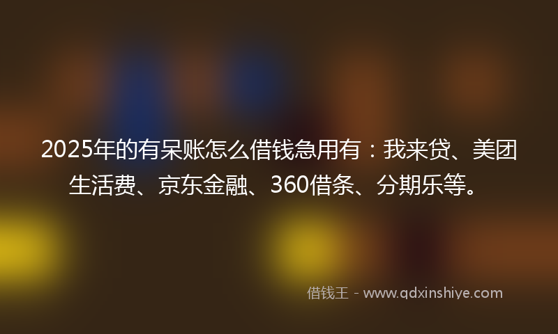 2025年的有呆账怎么借钱急用有：我来贷、美团生活费、京东金融、360借条、分期乐等。