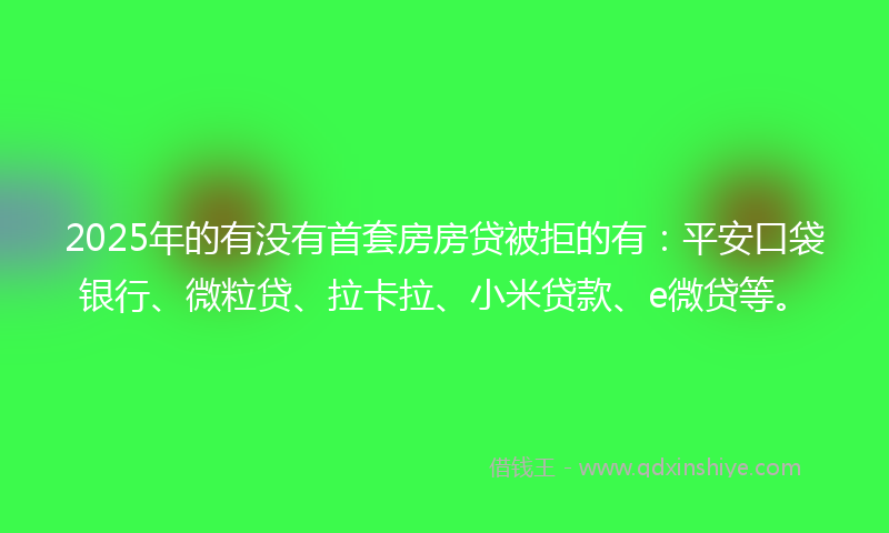 2025年的有没有首套房房贷被拒的有：平安口袋银行、微粒贷、拉卡拉、小米贷款、e微贷等。