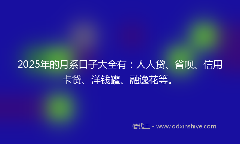 2025年的月系口子大全有：人人贷、省呗、信用卡贷、洋钱罐、融逸花等。