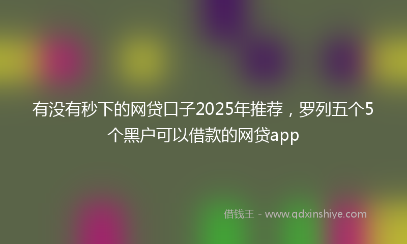 有没有秒下的网贷口子2025年推荐，罗列五个5个黑户可以借款的网贷app