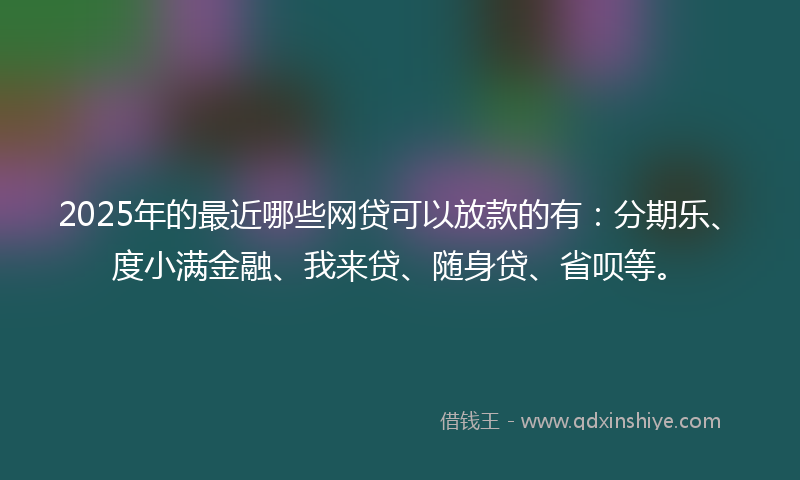 2025年的最近哪些网贷可以放款的有：分期乐、度小满金融、我来贷、随身贷、省呗等。