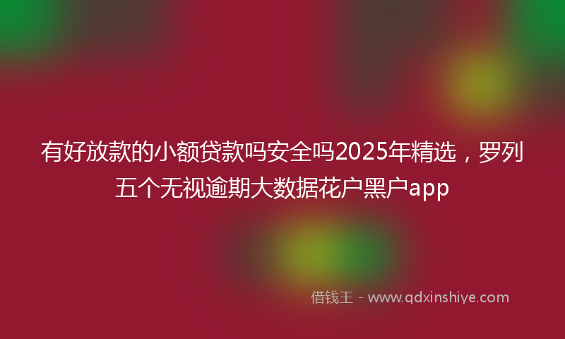 有好放款的小额贷款吗安全吗2025年精选，罗列五个无视逾期大数据花户黑户app