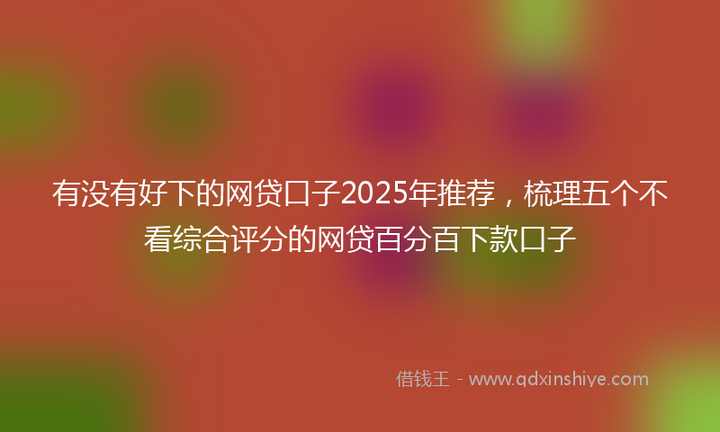 有没有好下的网贷口子2025年推荐，梳理五个不看综合评分的网贷百分百下款口子