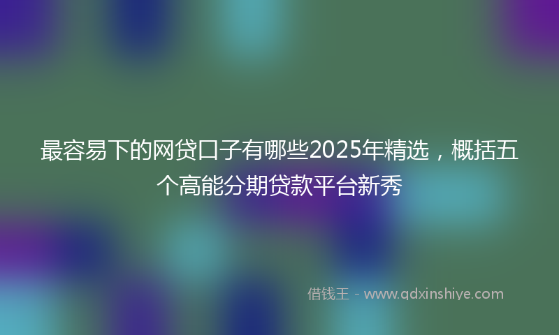 最容易下的网贷口子有哪些2025年精选，概括五个高能分期贷款平台新秀