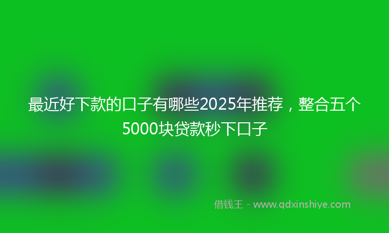 最近好下款的口子有哪些2025年推荐，整合五个5000块贷款秒下口子