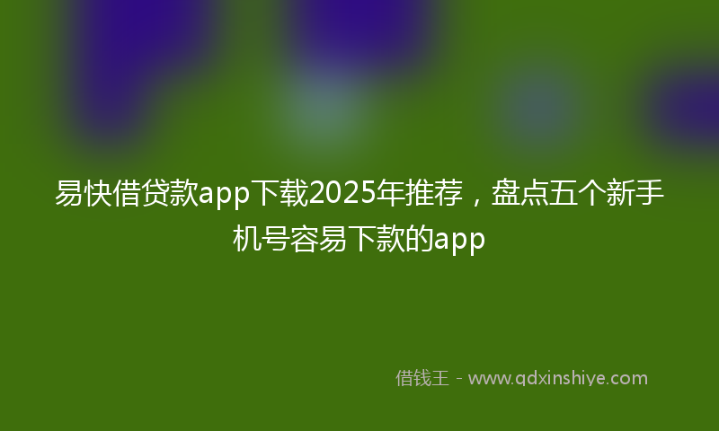 易快借贷款app下载2025年推荐，盘点五个新手机号容易下款的app