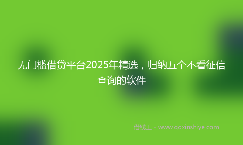 无门槛借贷平台2025年精选，归纳五个不看征信查询的软件