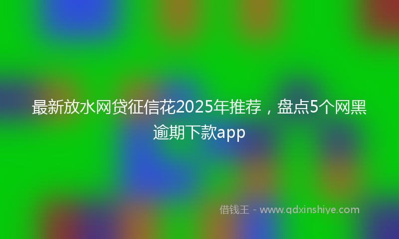 最新放水网贷征信花2025年推荐，盘点5个网黑逾期下款app