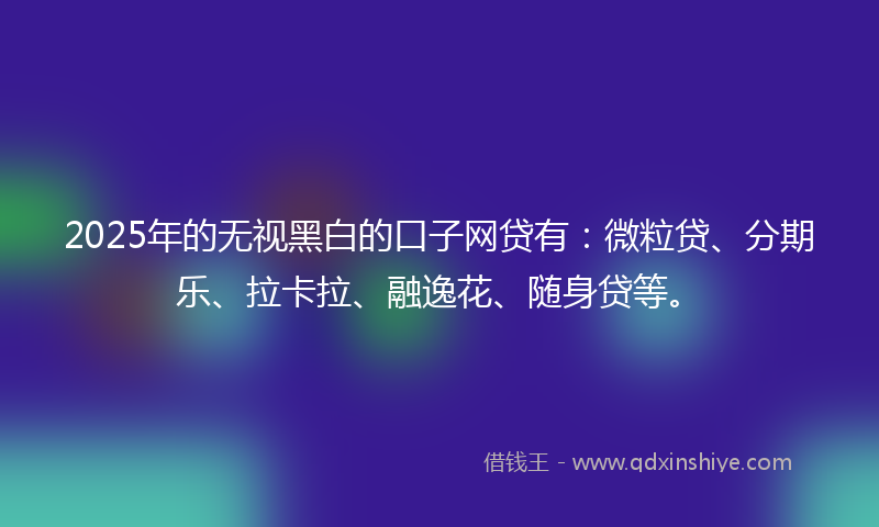 2025年的无视黑白的口子网贷有：微粒贷、分期乐、拉卡拉、融逸花、随身贷等。
