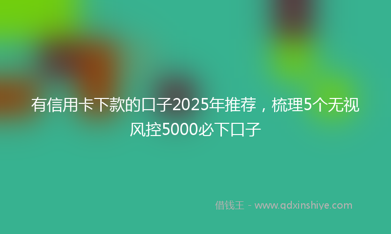 有信用卡下款的口子2025年推荐，梳理5个无视风控5000必下口子