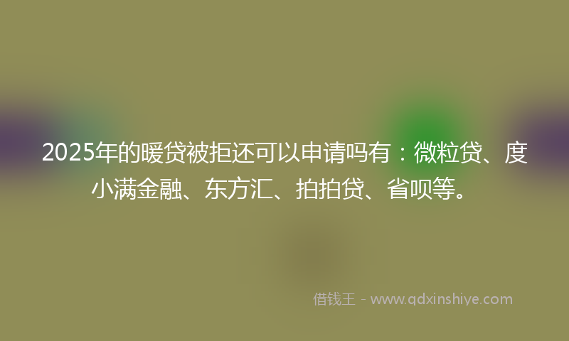 2025年的暖贷被拒还可以申请吗有：微粒贷、度小满金融、东方汇、拍拍贷、省呗等。