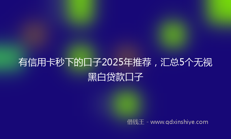 有信用卡秒下的口子2025年推荐，汇总5个无视黑白贷款口子