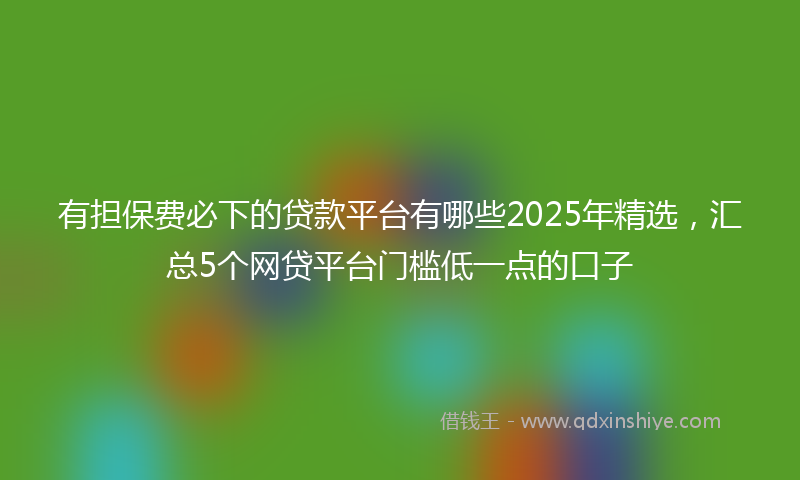有担保费必下的贷款平台有哪些2025年精选，汇总5个网贷平台门槛低一点的口子
