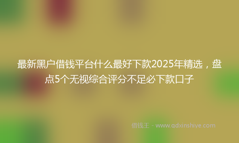 最新黑户借钱平台什么最好下款2025年精选，盘点5个无视综合评分不足必下款口子