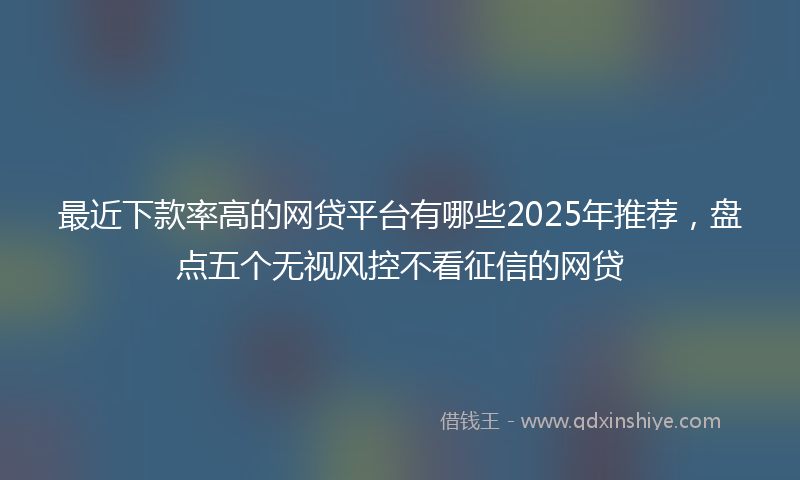 最近下款率高的网贷平台有哪些2025年推荐，盘点五个无视风控不看征信的网贷