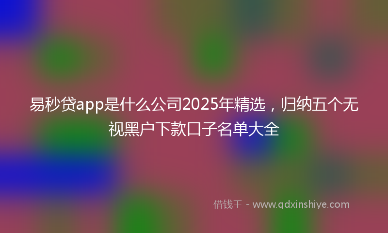 易秒贷app是什么公司2025年精选，归纳五个无视黑户下款口子名单大全