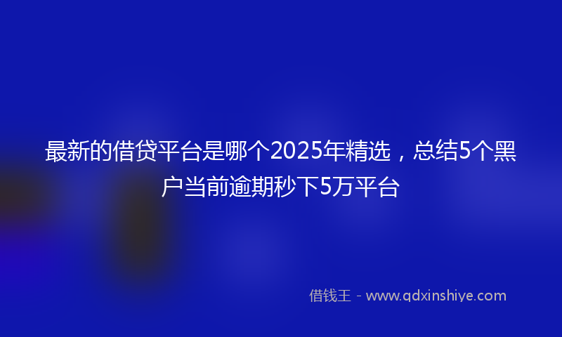 最新的借贷平台是哪个2025年精选，总结5个黑户当前逾期秒下5万平台