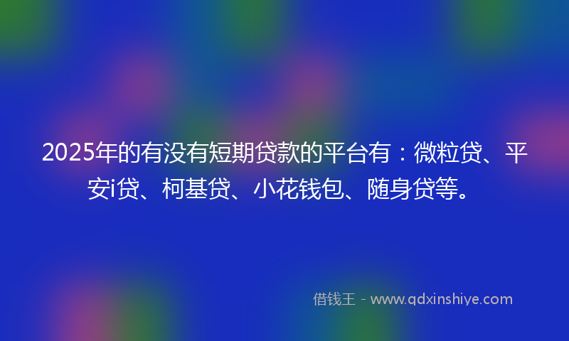 2025年的有没有短期贷款的平台有：微粒贷、平安i贷、柯基贷、小花钱包、随身贷等。