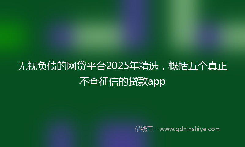 无视负债的网贷平台2025年精选，概括五个真正不查征信的贷款app