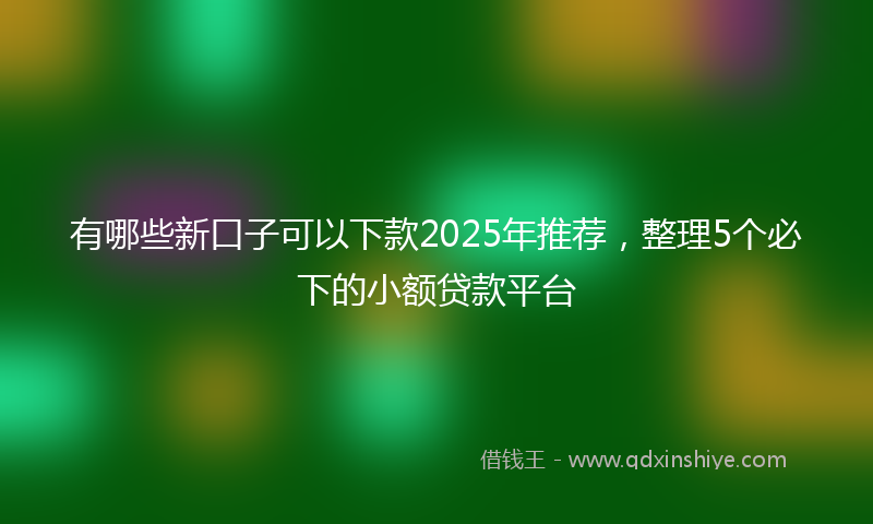 有哪些新口子可以下款2025年推荐，整理5个必下的小额贷款平台