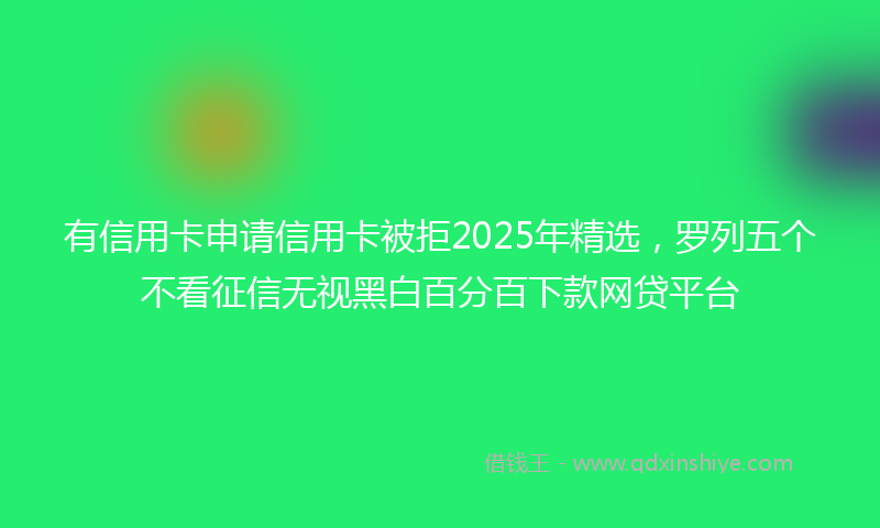 有信用卡申请信用卡被拒2025年精选，罗列五个不看征信无视黑白百分百下款网贷平台