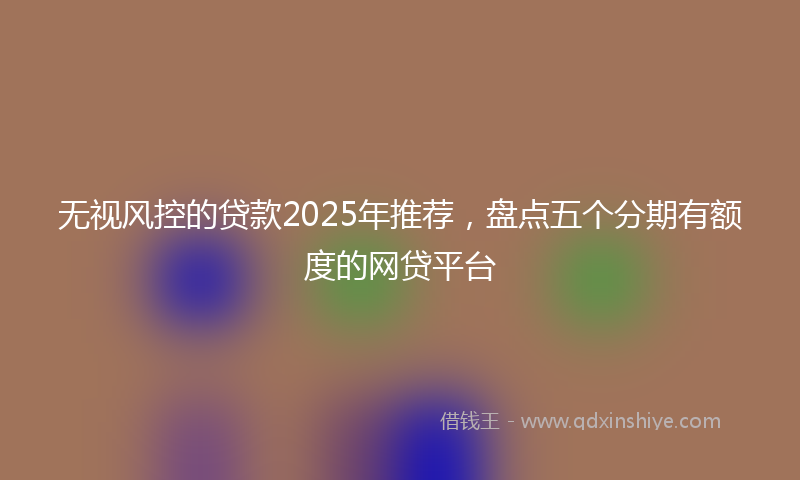 无视风控的贷款2025年推荐，盘点五个分期有额度的网贷平台