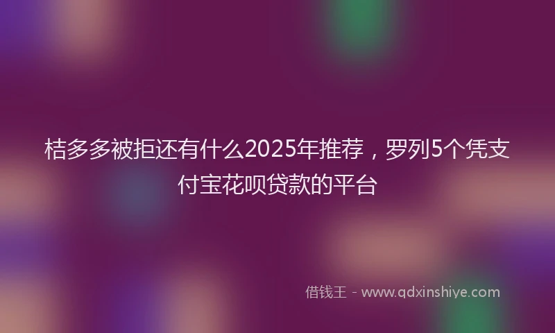 桔多多被拒还有什么2025年推荐，罗列5个凭支付宝花呗贷款的平台