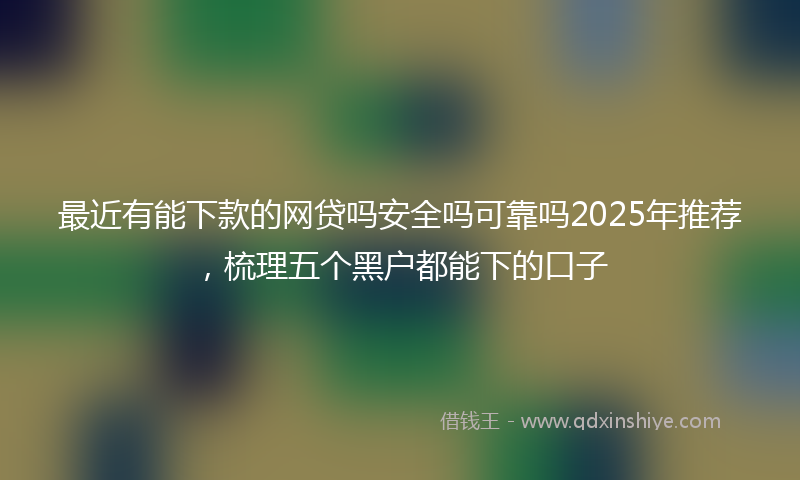 最近有能下款的网贷吗安全吗可靠吗2025年推荐，梳理五个黑户都能下的口子
