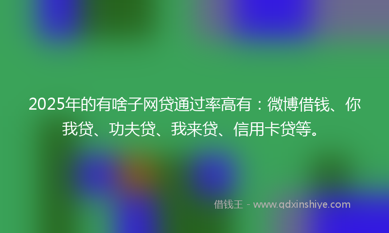 2025年的有啥子网贷通过率高有：微博借钱、你我贷、功夫贷、我来贷、信用卡贷等。