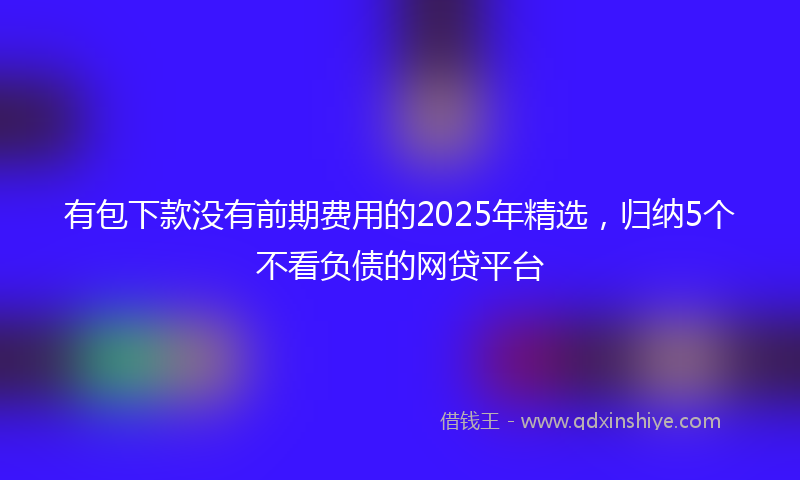 有包下款没有前期费用的2025年精选，归纳5个不看负债的网贷平台