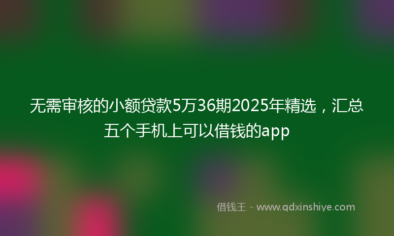 无需审核的小额贷款5万36期2025年精选，汇总五个手机上可以借钱的app