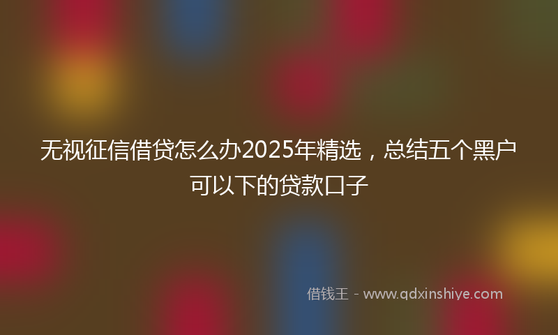 无视征信借贷怎么办2025年精选，总结五个黑户可以下的贷款口子