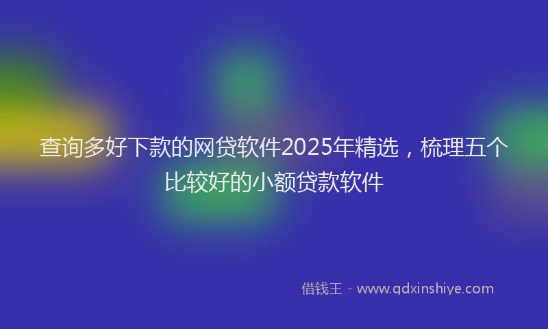 查询多好下款的网贷软件2025年精选，梳理五个比较好的小额贷款软件