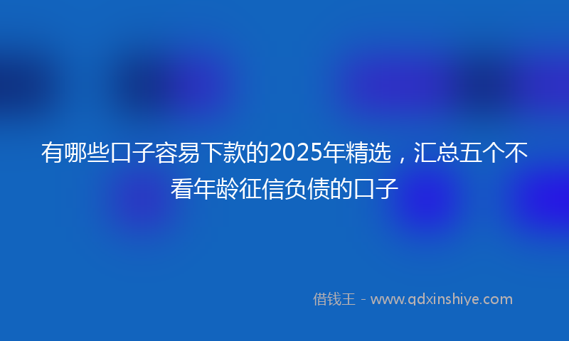 有哪些口子容易下款的2025年精选，汇总五个不看年龄征信负债的口子