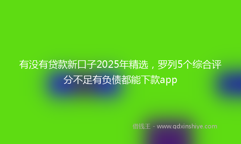有没有贷款新口子2025年精选，罗列5个综合评分不足有负债都能下款app