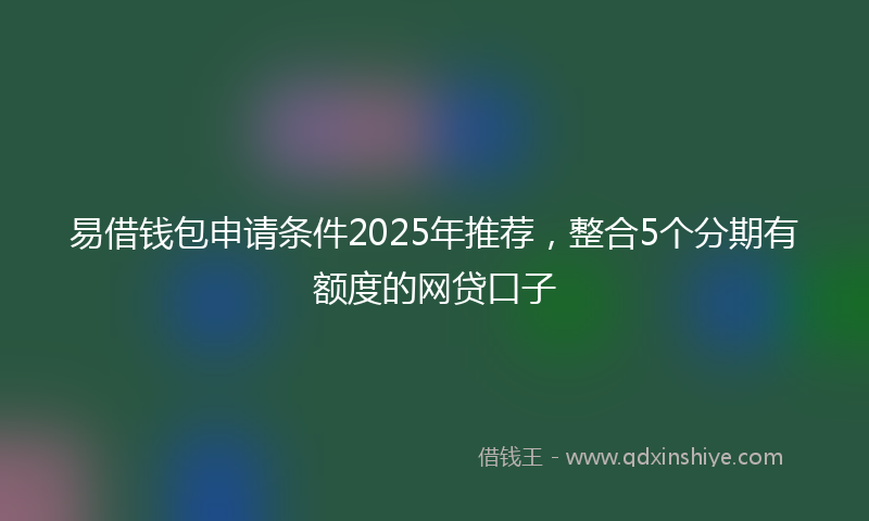 易借钱包申请条件2025年推荐，整合5个分期有额度的网贷口子