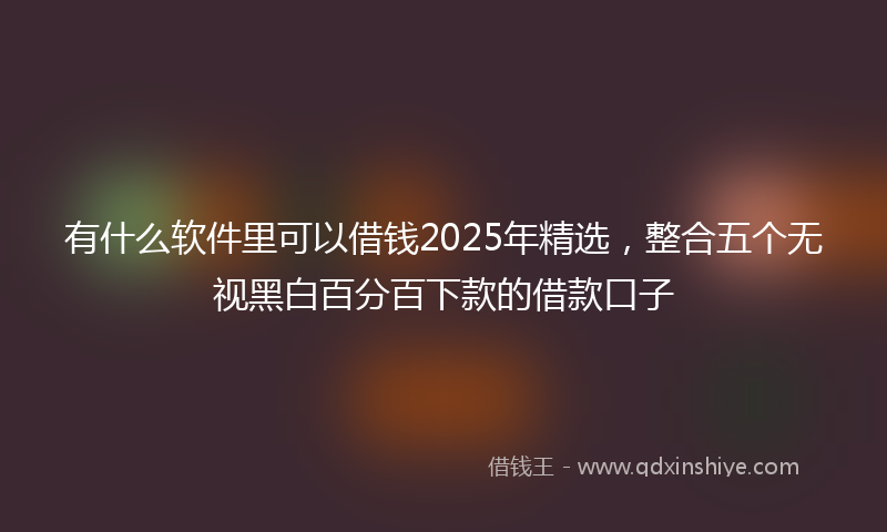 有什么软件里可以借钱2025年精选，整合五个无视黑白百分百下款的借款口子