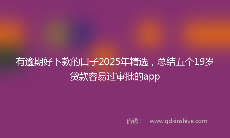 有逾期好下款的口子2025年精选，总结五个19岁贷款容易过审批的app